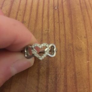 Heart ring. 10k white gold size 8